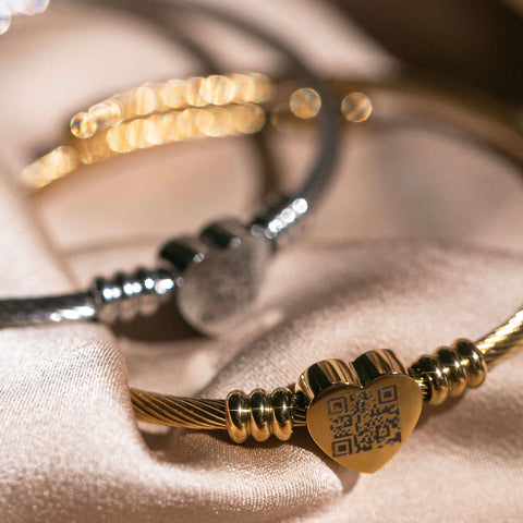 Love Code⢠Bangle - High-grade Stainless Steel Scannable QR Love Code
