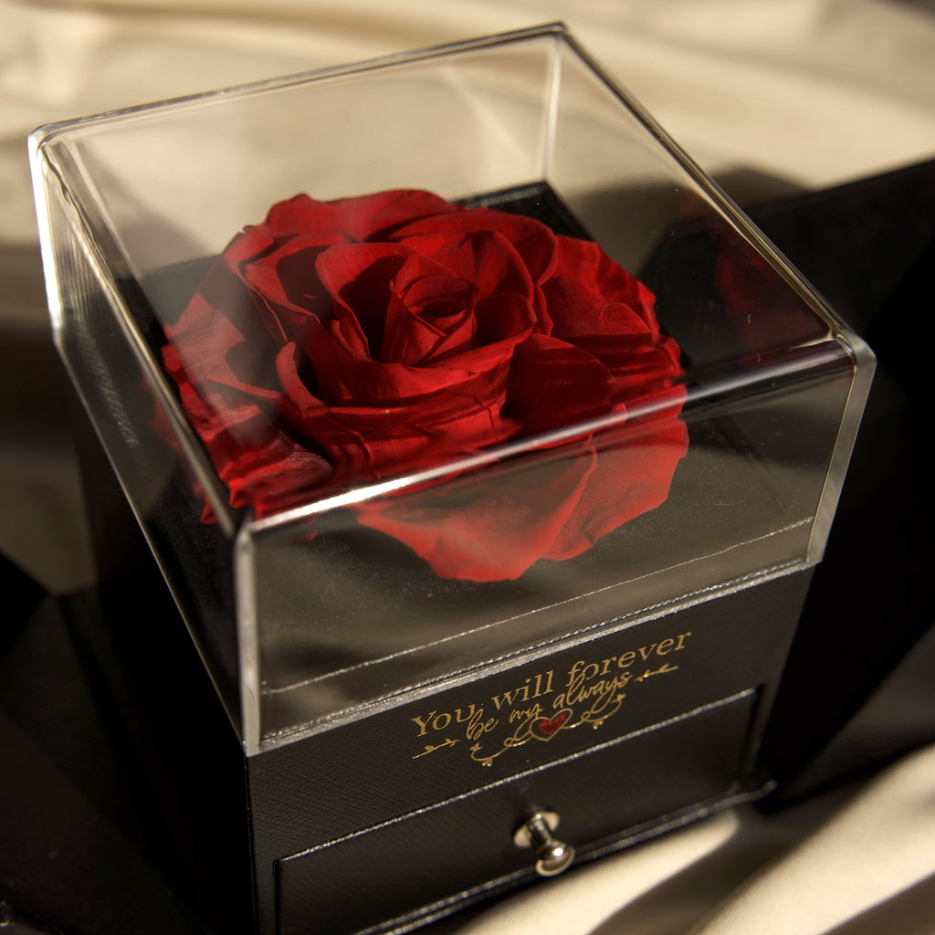 Real Preserved Rose Love Box with Scannable QR Love Code