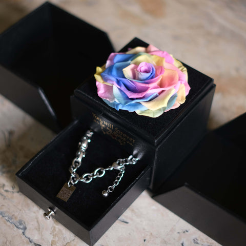 Real Preserved Rose Love Box with Scannable QR Love Code for Him