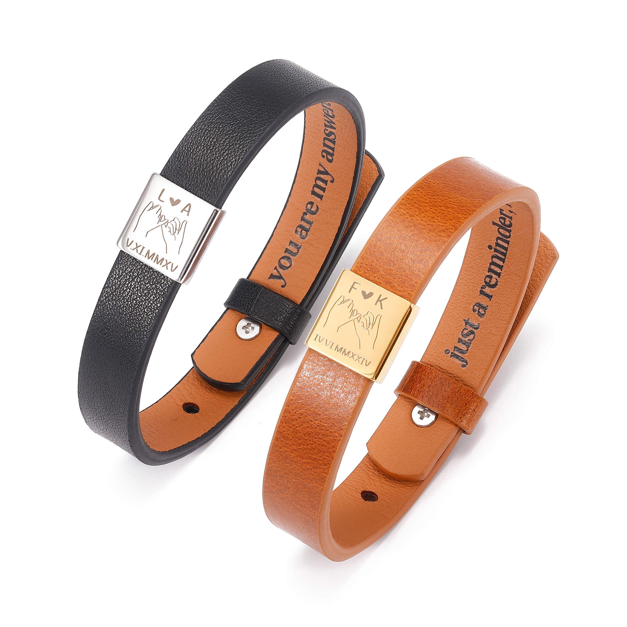 Promise Love Bracelet with Hidden Message Personalized Genuine Leather  Bracelet for Him