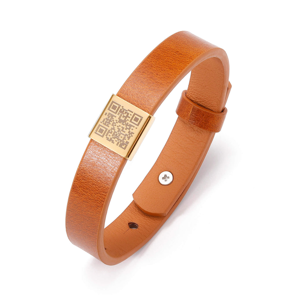 Love Bracelet with QR Love Code - Leather Bracelet for Him