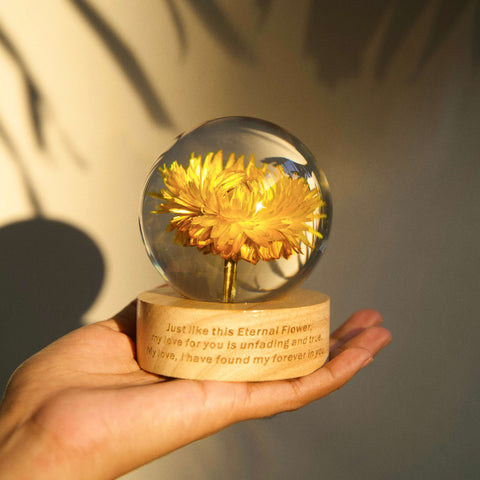 Eternal Bloom: Eternal Flower in Illuminated Resin Lamp