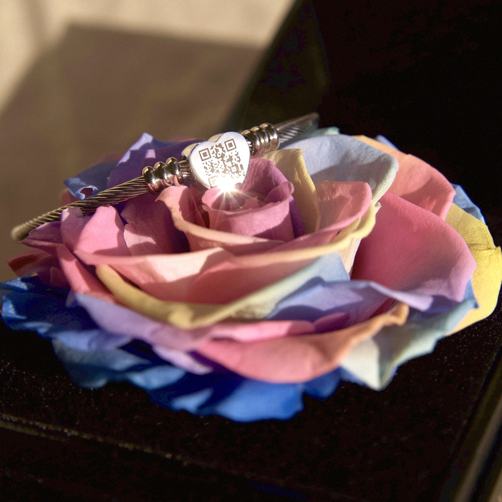 Real Preserved Rose Love Box with Scannable QR Love Code