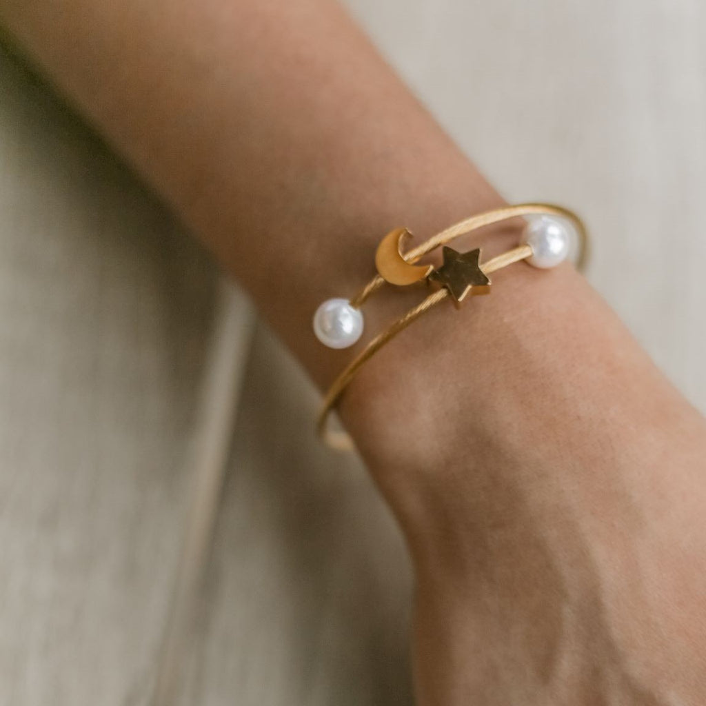 My Sun, Moon and All My Stars Premium Stainless Steel Bangle