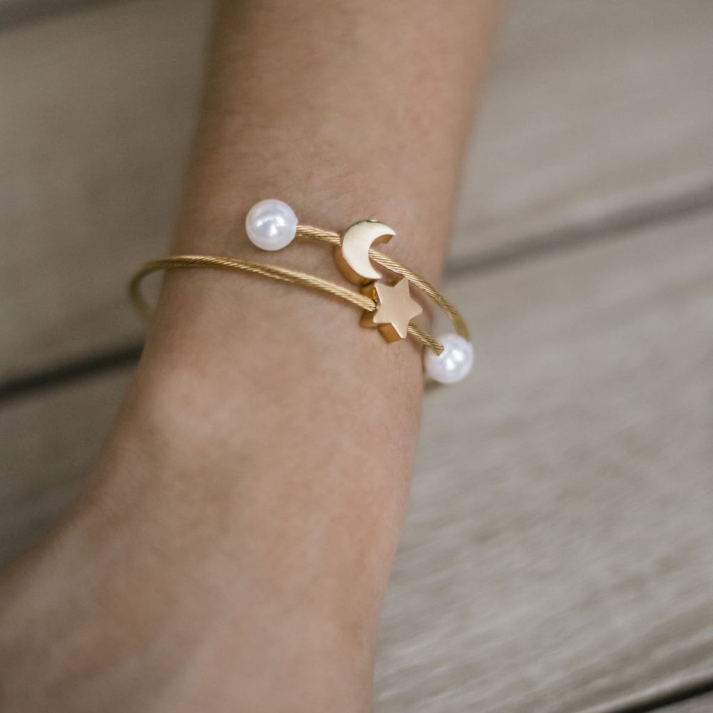 My Sun, Moon and All My Stars Premium Stainless Steel Bangle