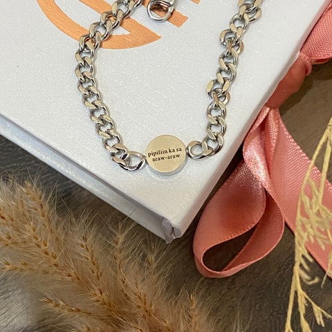 Love Reminder in Elegant Silver - High-grade Stainless Steel Chain Bracelet